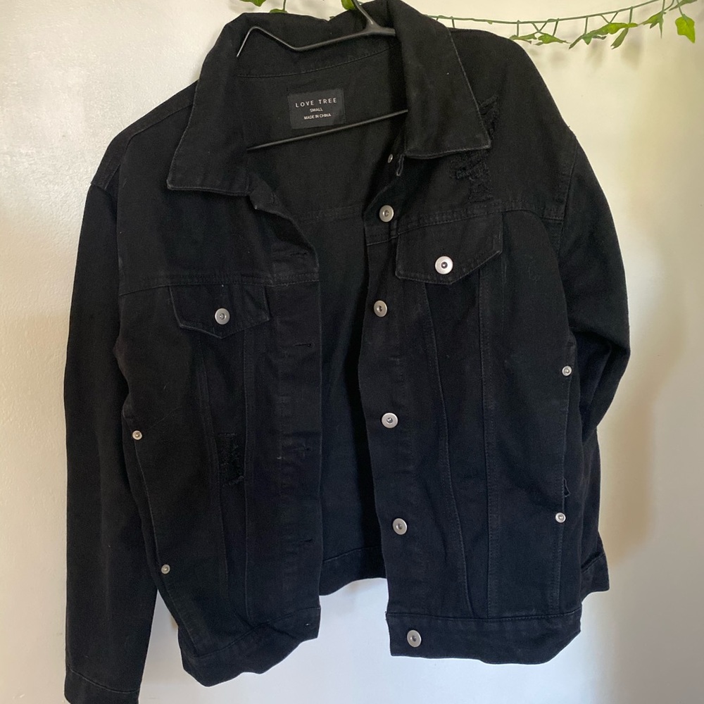 Black denim jacket